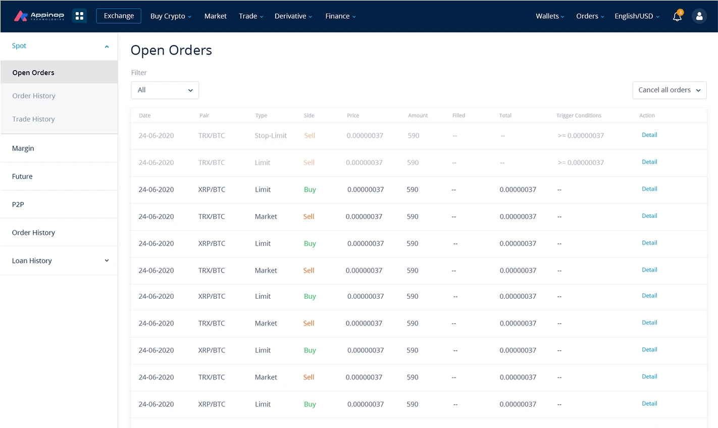 Our Cryptocurrrency exchange software sample